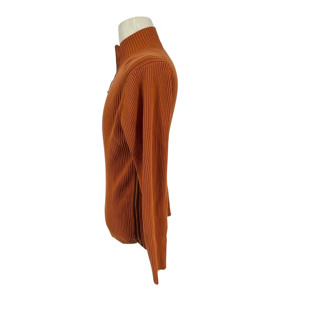 Guess Jeans Orange‎ Ribbed Half Zip Mock Neck Sweater Men's XL/TG - Picture 7 of 10